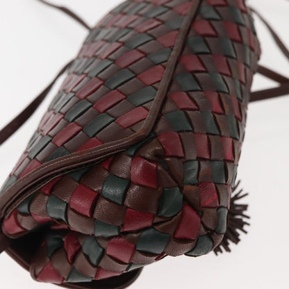 Bottega Veneta Intrecciato Clutch bag Calfskin, RED, LEATHER, Clutche & pouche