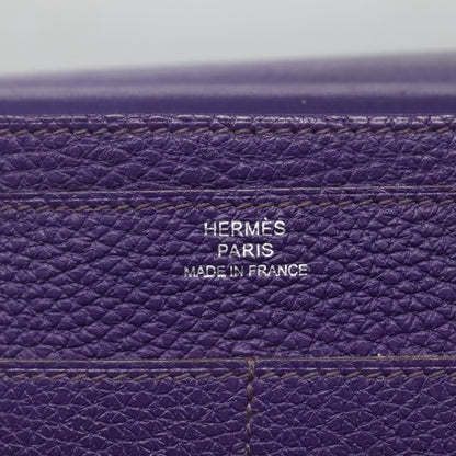 Hermes Dogon Duo Combined Wallet Leather, PURPLE, LEATHER, Wallets
