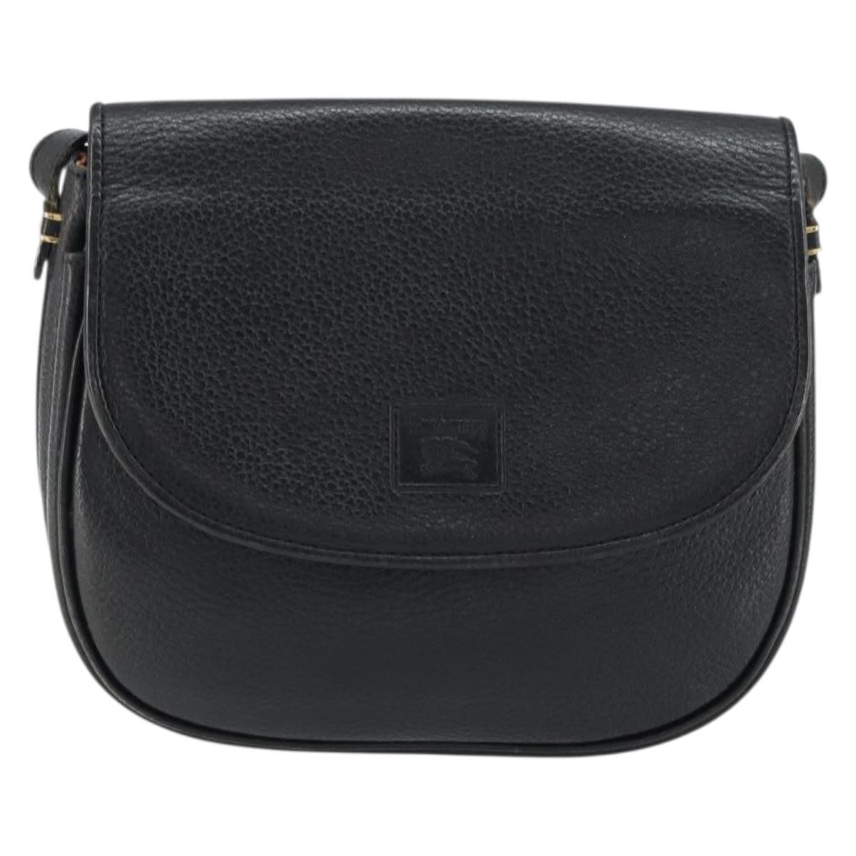 Burberry Vintage Shoulder Bag Leather, BLACK, LEATHER, Shoulder bag