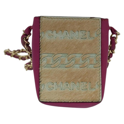 Chanel Chain Cigarette Case Pony Hair and Leather, PINK, LEATHER, Clutche & pouche