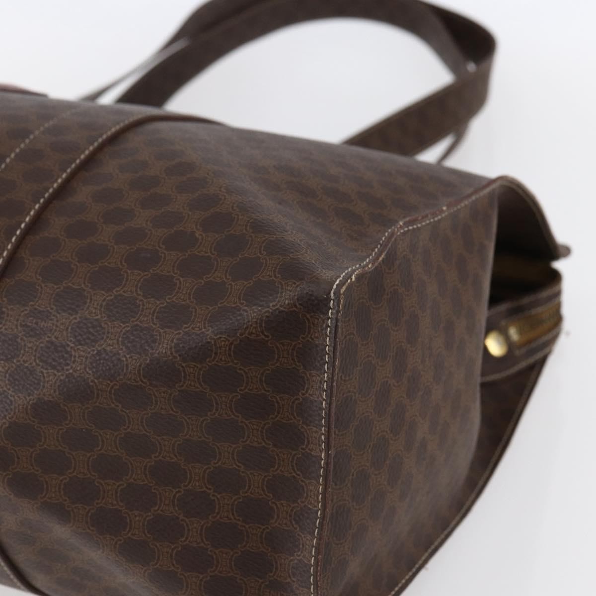 Celine Vintage Macadam Tote bag Canvas and Leather, BROWN, CANVAS, Tote bag