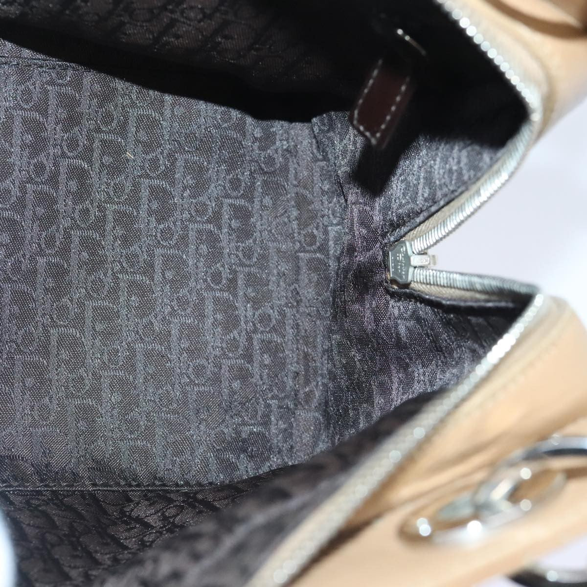 Christian Dior Lady Dior Soft Zip Tote Cannage Stitch Leather, BEIGE, LEATHER, Tote bag