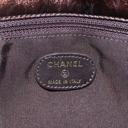 Chanel Vintage Logo Flap Messenger Bag Leather, BROWN, LEATHER, Shoulder bag