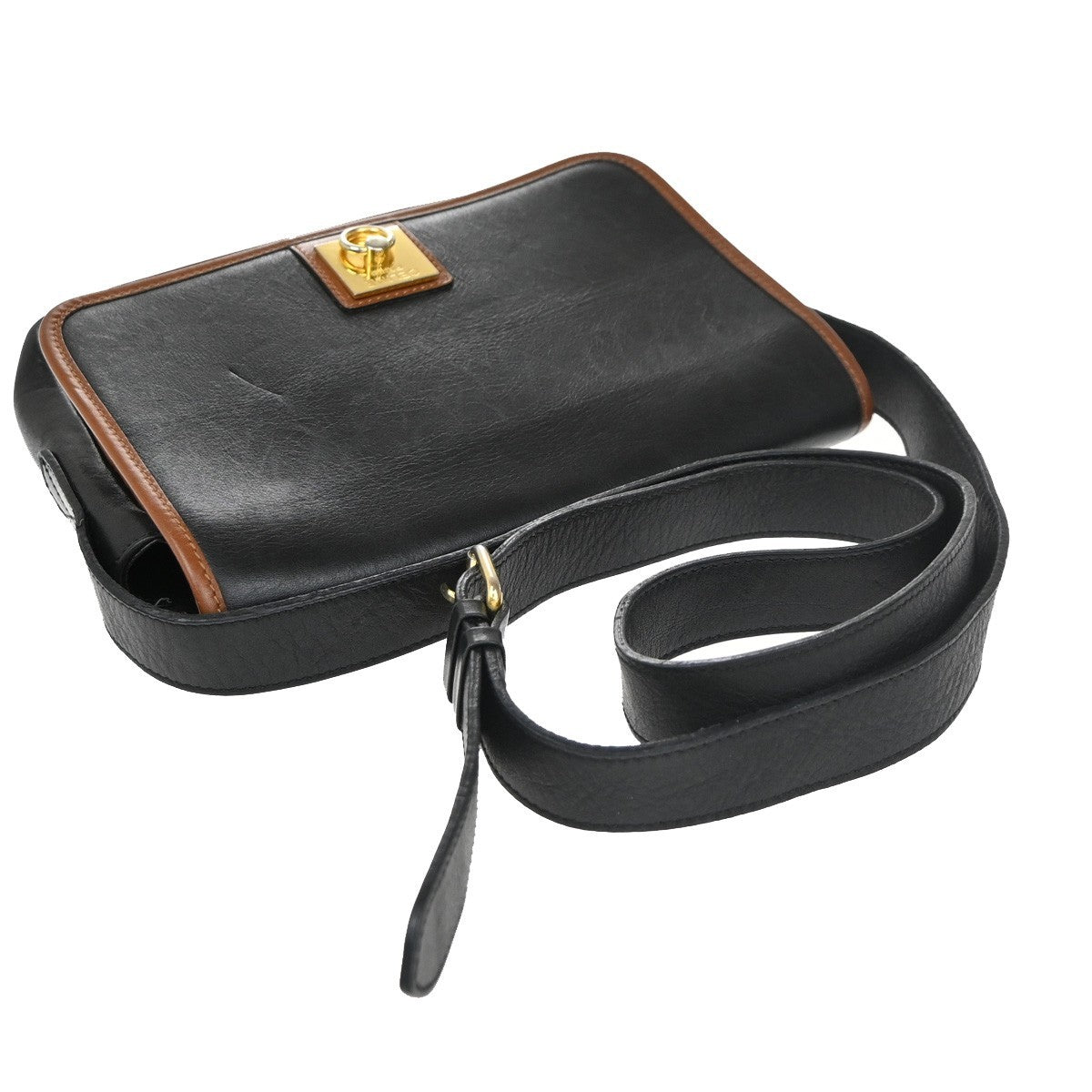 Celine Vintage Shoulder Bag Leather, Black, Leather, Shoulder Bag
