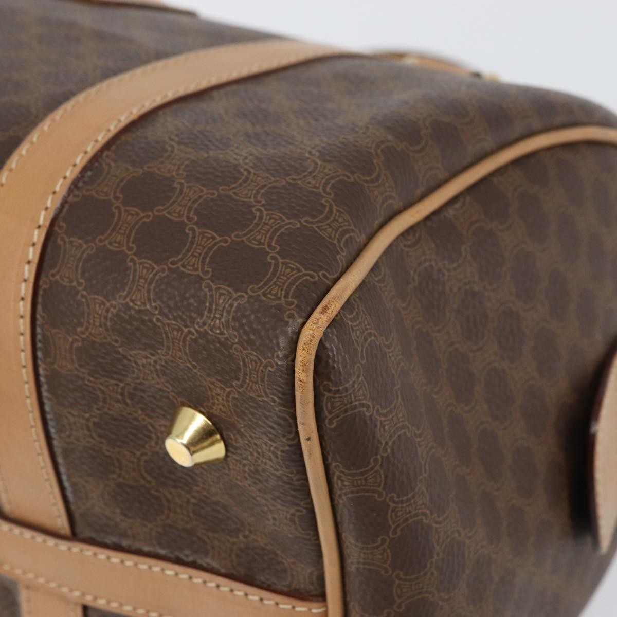 Celine Vintage Macadam Boston bag Canvas, BROWN, CANVAS, Travel bag