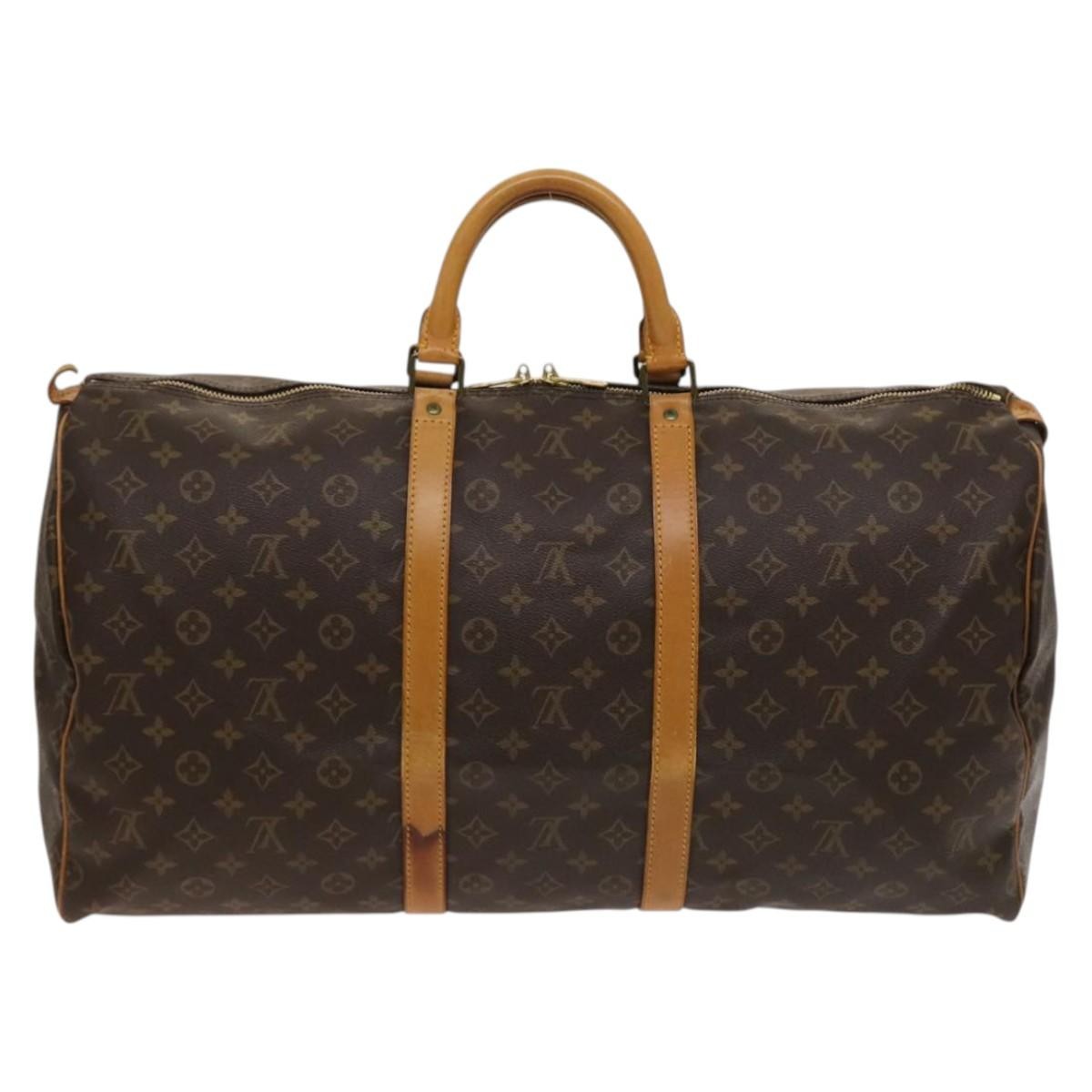 Louis Vuitton Keepall Bag Monogram Canvas, BROWN, CANVAS, Travel bag