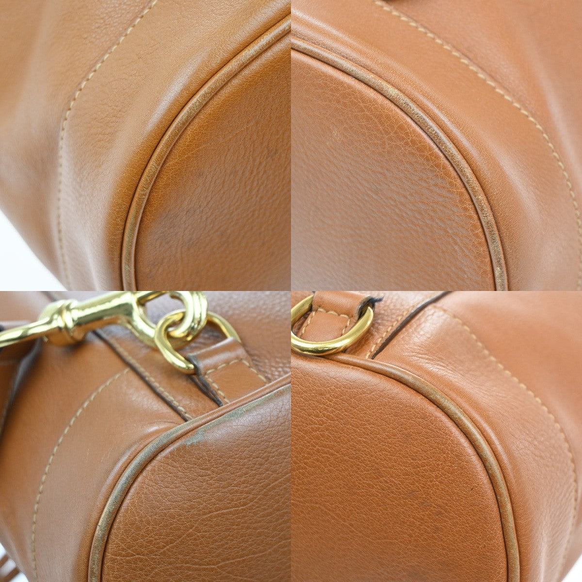 Gucci Vintage Bamboo Sling Backpack Leather, Brown, Leather, Backpack