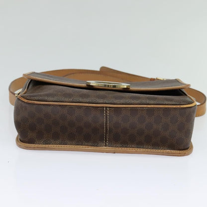 Celine Vintage Macadam Shoulder Bag Canvas and Leather, BROWN, CANVAS, Shoulder bag