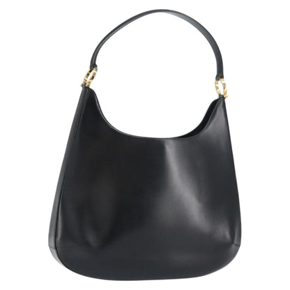Salvatore Ferragamo Vintage Gancini Hobo Leather, BLACK, LEATHER, Shoulder bag