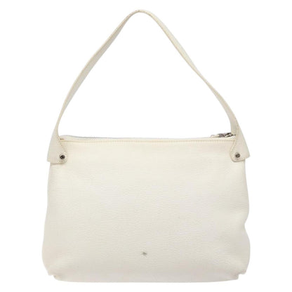 Salvatore Ferragamo Gancini Shoulder Bag Leather, WHITE, LEATHER, Shoulder bag