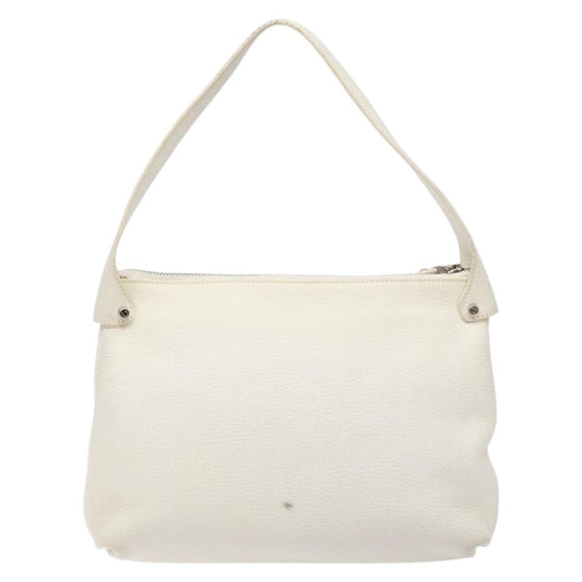 Salvatore Ferragamo Gancini Shoulder Bag Leather, WHITE, LEATHER, Shoulder bag