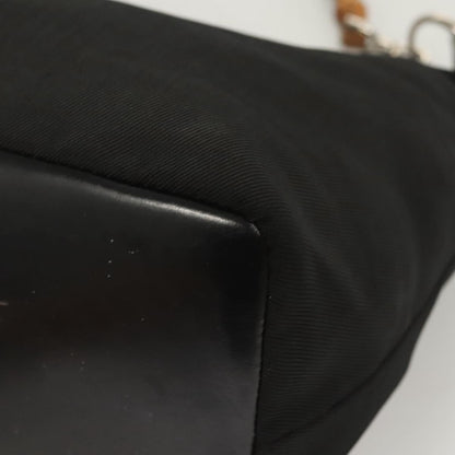 Gucci Vintage Bamboo Handle Bag Nylon, BLACK, NYLON, Handbag