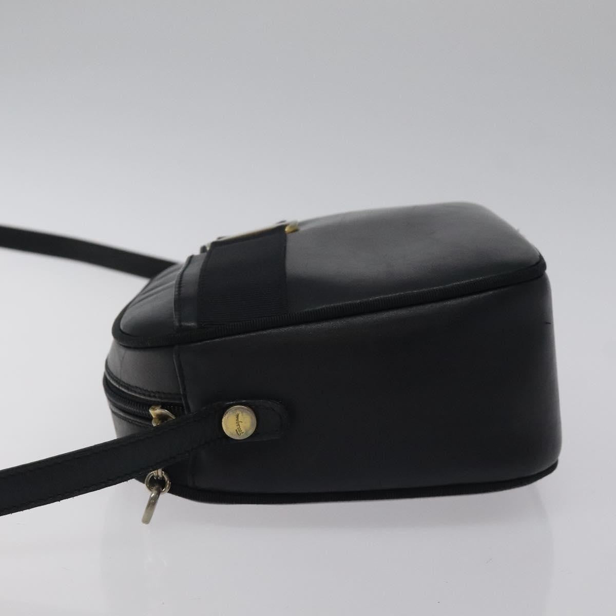 Salvatore Ferragamo Vala Shoulder Bag Leather, NAVY, LEATHER, Shoulder bag