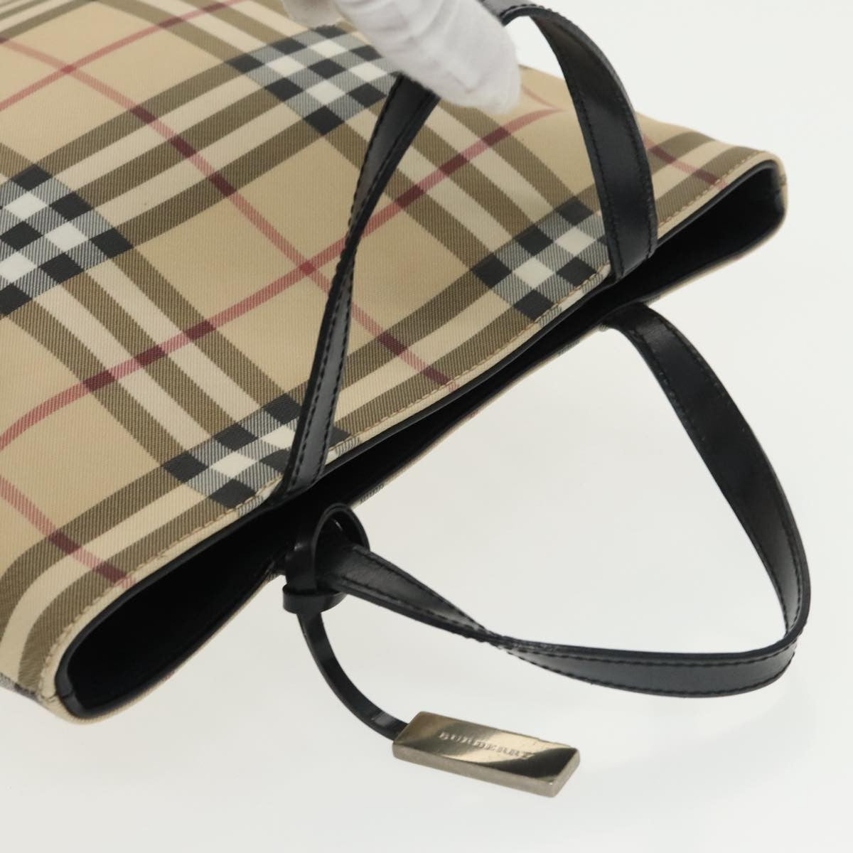Burberry Top Handle Tote Nova Check Canvas, BEIGE, CANVAS, Tote bag