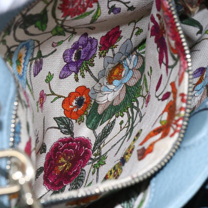 Gucci Bamboo Shopper Tote Leather, BLUE, LEATHER, Handbag