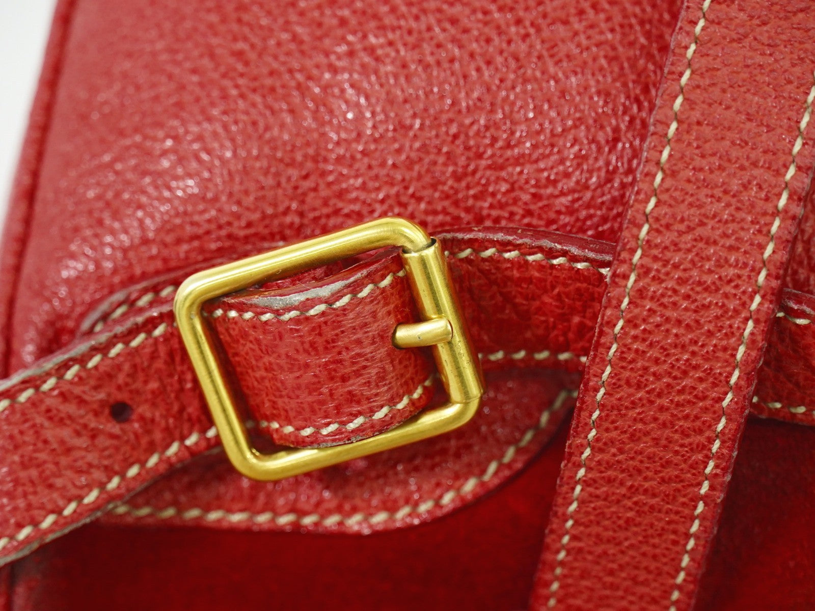 Gucci Vintage Bamboo Backpack Suede, RED, SUEDE, Backpack