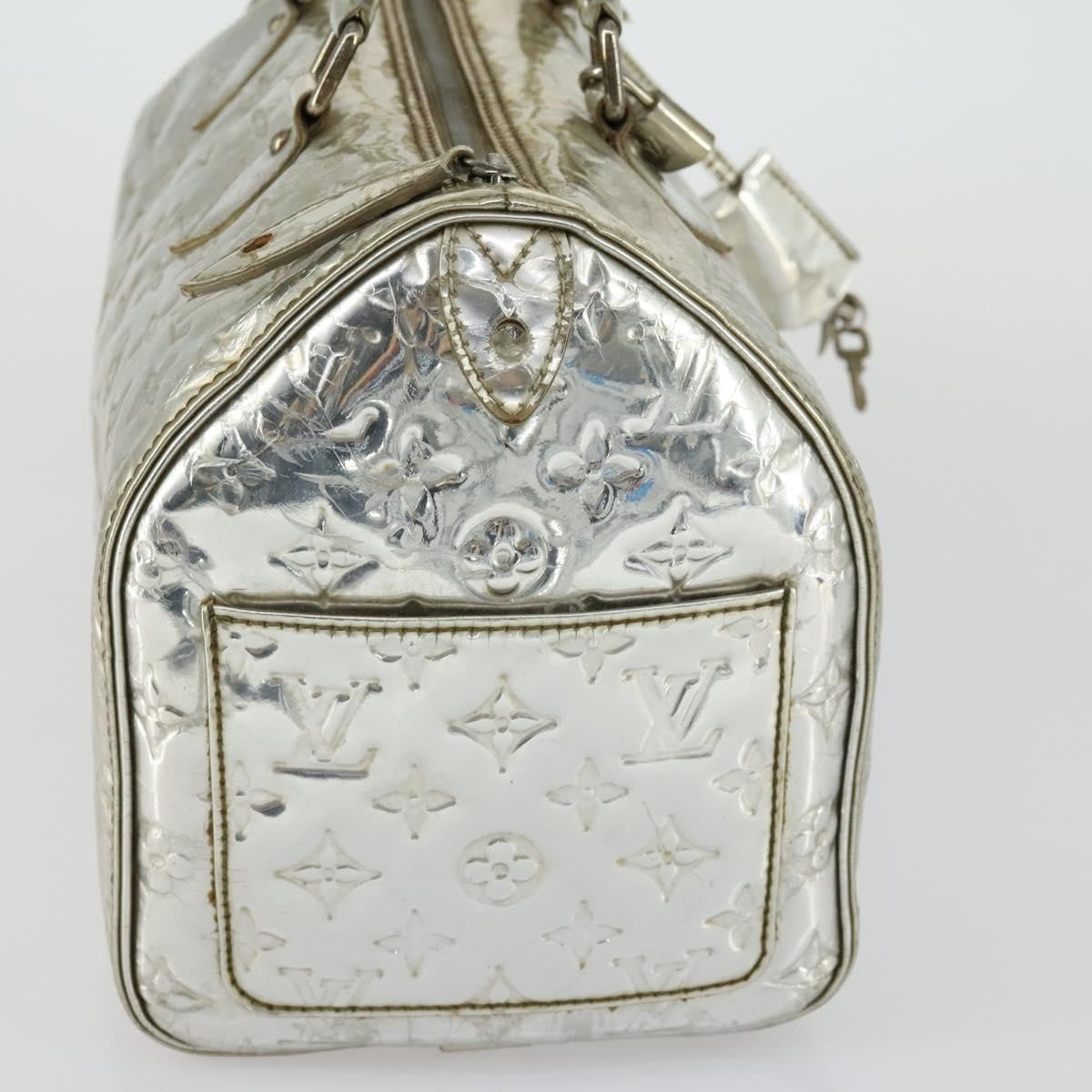 Louis Vuitton Speedy Handbag Monogram Vernis, SILVER, PATENT_LEATHER, Handbag
