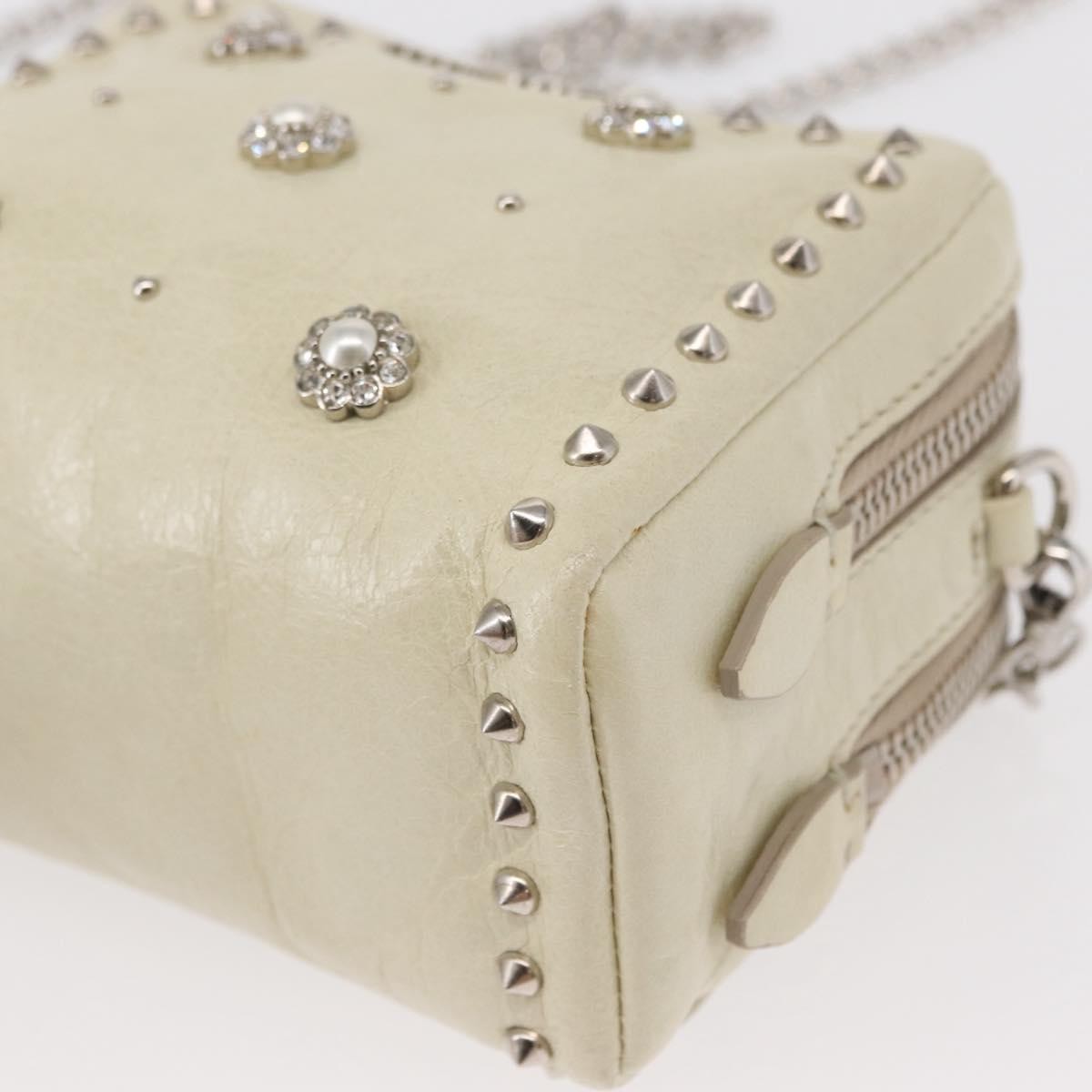 Miu Miu Chain Crossbody Bag Leather, ECRU, LEATHER, Shoulder bag