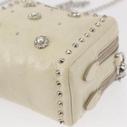 Miu Miu Chain Crossbody Bag Leather, ECRU, LEATHER, Shoulder bag