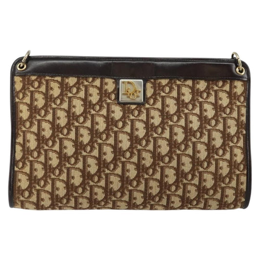 Christian Dior Vintage Trotter Shoulder Bag Canvas, BROWN, CANVAS, Shoulder bag