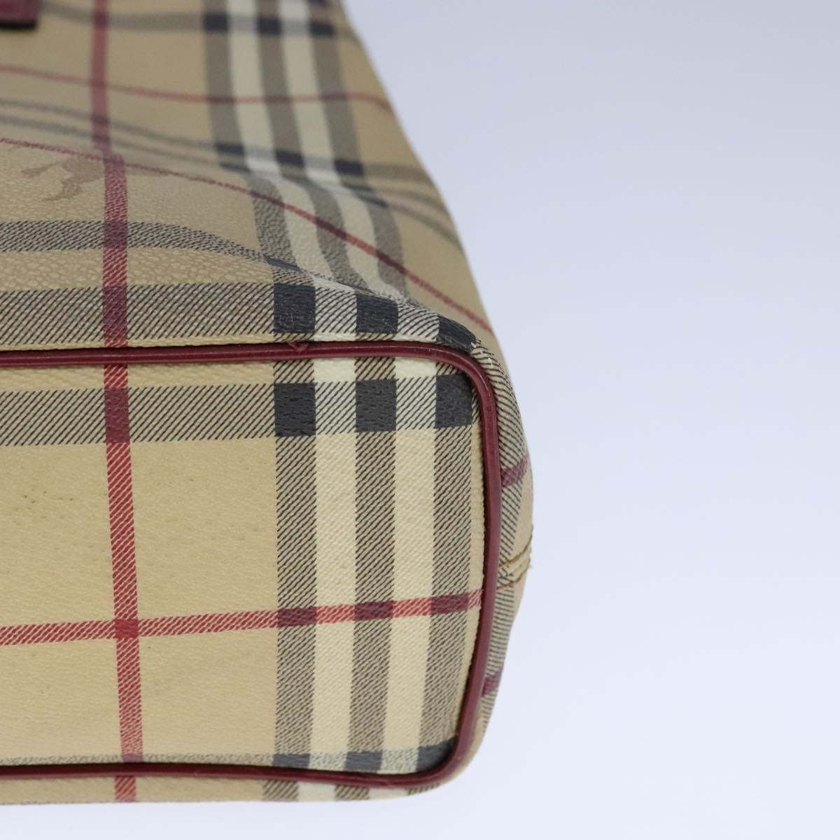 Burberry Top Handle Tote Haymarket Coated Canvas, BEIGE, PVC, Tote bag