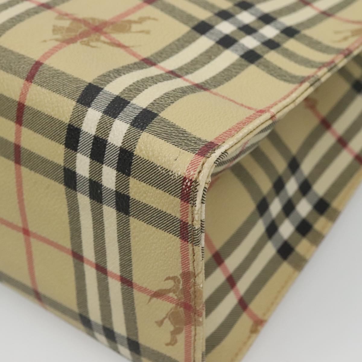 Burberry Top Handle Tote Haymarket Coated Canvas, BEIGE, PVC, Tote bag