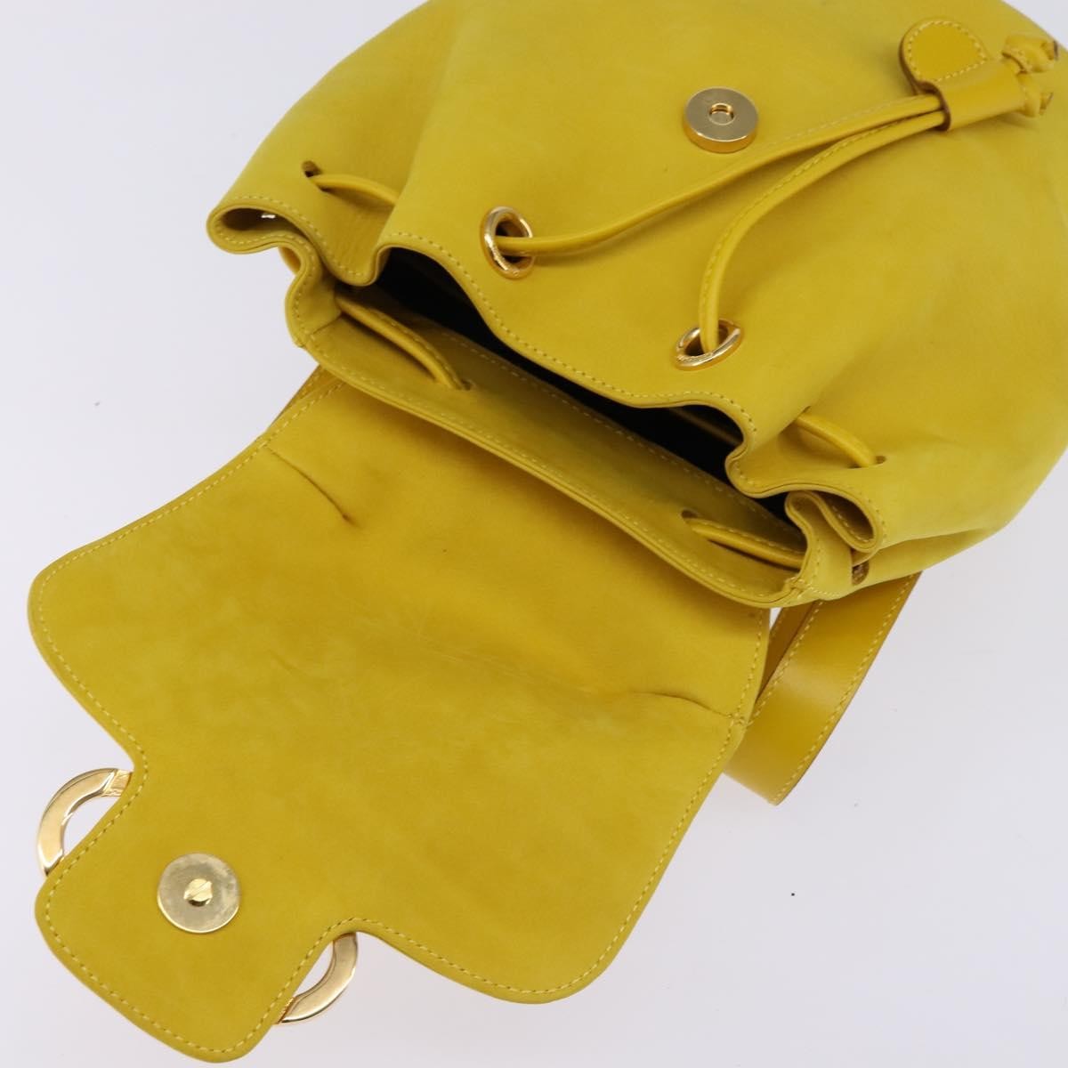 Salvatore Ferragamo Gancini Backpack Suede, YELLOW, SUEDE, Backpack