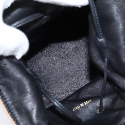 Chanel Vintage Drawstring Pouch Leather, BEIGE, LEATHER, Clutche & pouche