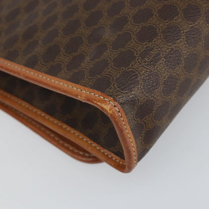 Celine Vintage Macadam Shoulder Bag Canvas and Leather, BROWN, CANVAS, Shoulder bag