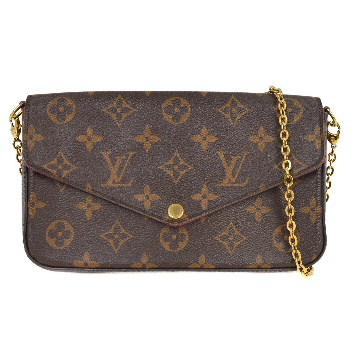 Louis Vuitton Felicie Pochette Monogram Canvas, BROWN, CANVAS, Clutche & pouche