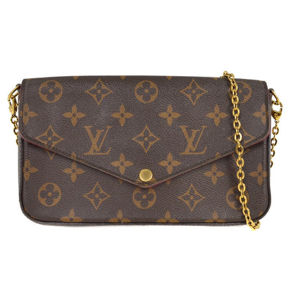 Louis Vuitton Felicie Pochette Monogram Canvas, BROWN, CANVAS, Clutche & pouche