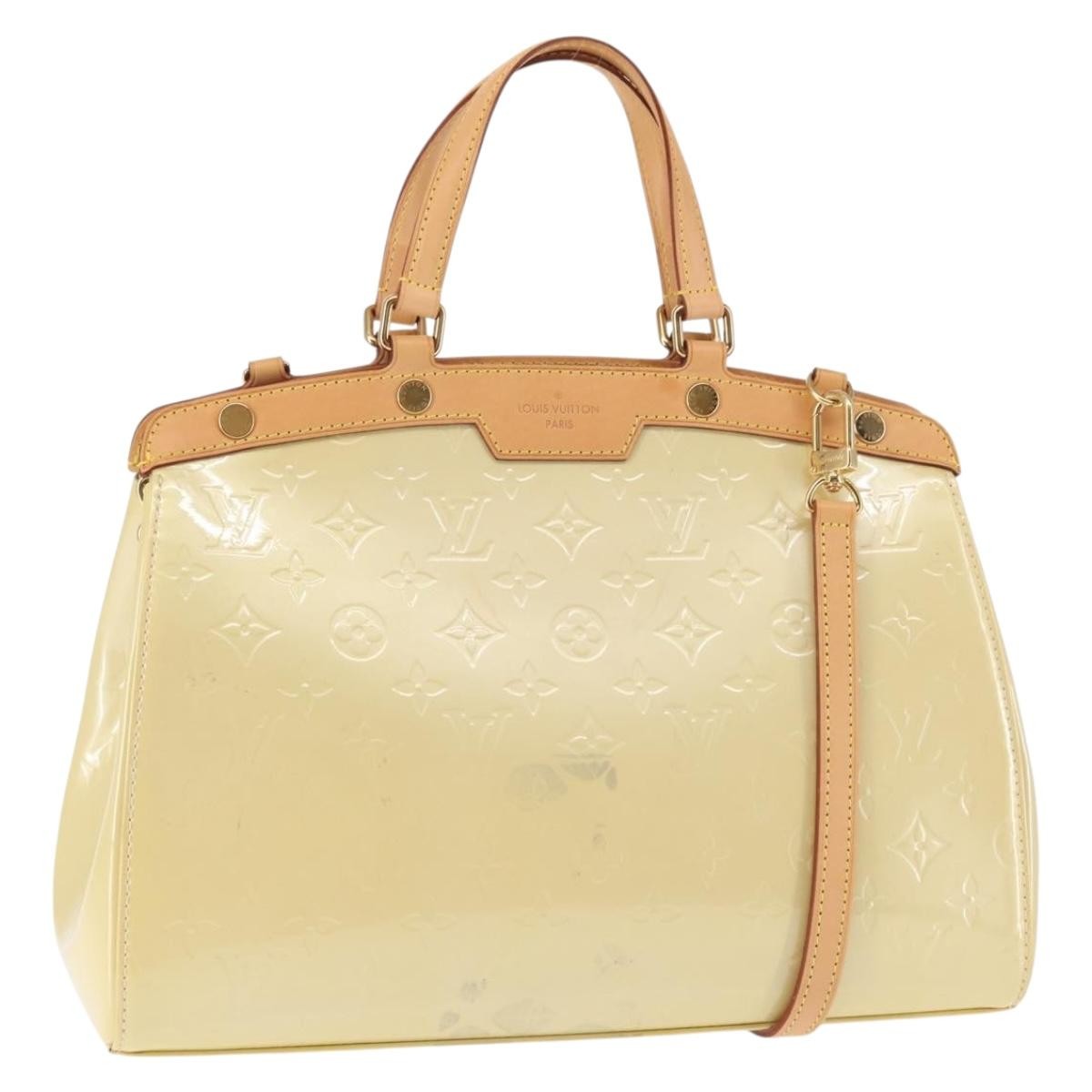 Louis Vuitton Brea Handbag Monogram Vernis, BEIGE, PATENT_LEATHER, Handbag
