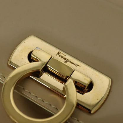 Salvatore Ferragamo Gancini handbag Patent leather, BEIGE, PATENT_LEATHER, Handbag
