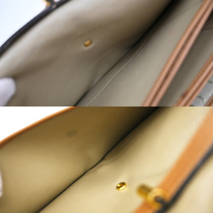 Christian Dior Vintage Honeycomb Handbag Canvas Leather, BEIGE, CANVAS, Shoulder bag