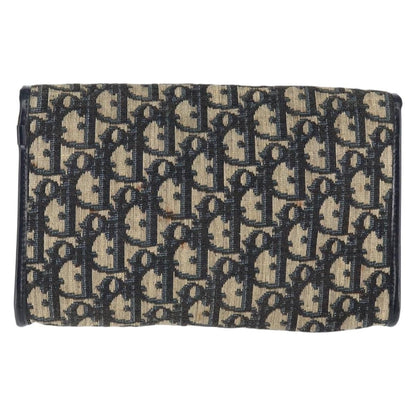 Christian Dior Vintage Trotter Shoulder Bag Canvas, NAVY, CANVAS, Shoulder bag