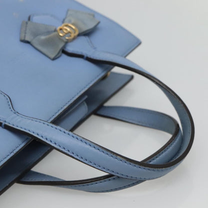 Gucci GG Ribbon Tote Leather, BLUE, LEATHER, Shoulder bag