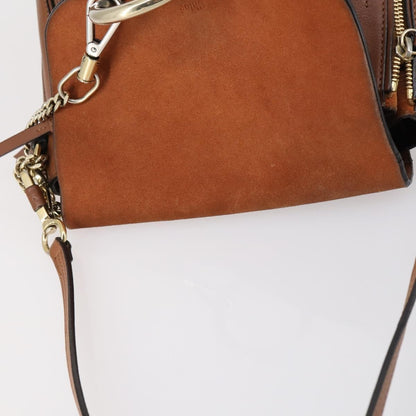 Chloe Faye Backpack Leather and Suede, BROWN, SUEDE, Backpack