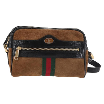Gucci Ophidia Shoulder Bag Suede, BROWN, SUEDE, Shoulder bag