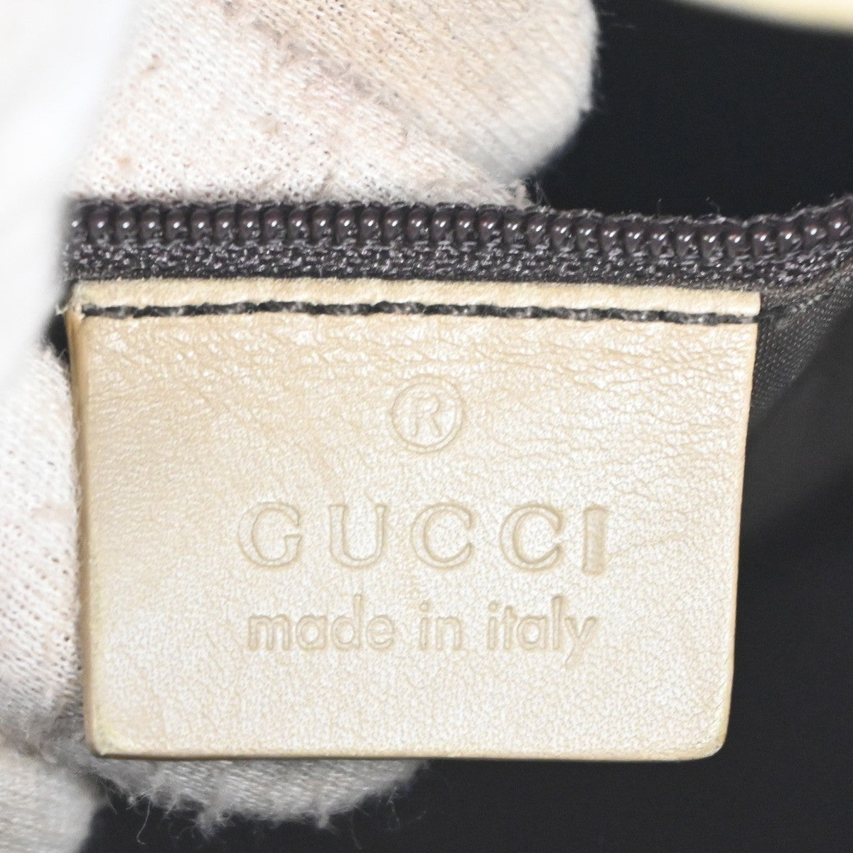 Gucci Vintage Bamboo Handle Open Hobo Leather, BEIGE, LEATHER, Handbag