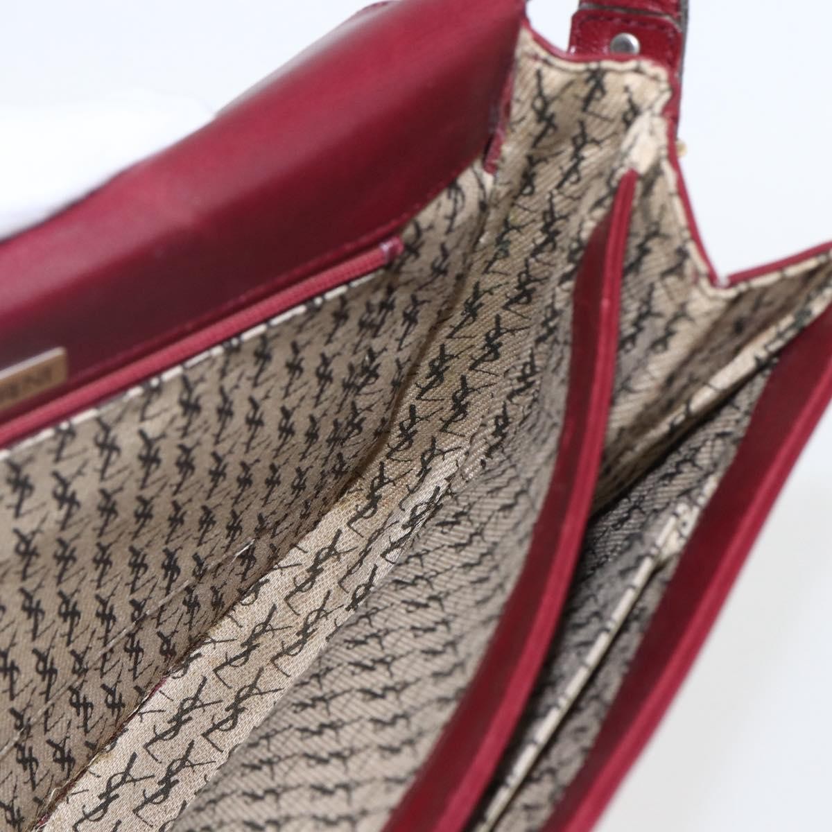 Saint Laurent Vintage Shoulder Bag Leather, RED, LEATHER, Shoulder bag