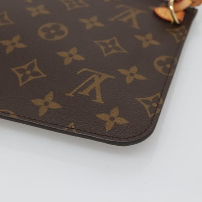 Louis Vuitton Neverfull Pochette Monogram Canvas, BROWN, CANVAS, Tote bag