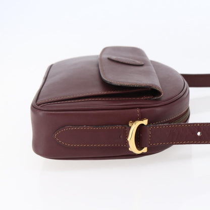cartier Must de Cartier Shoulder Bag Leather, BURGUNDY, LEATHER, Shoulder bag