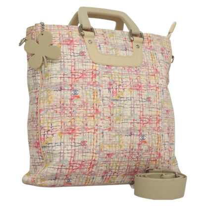 Chanel Vintage CC clover tote Canvas, PINK, CANVAS, Tote bag