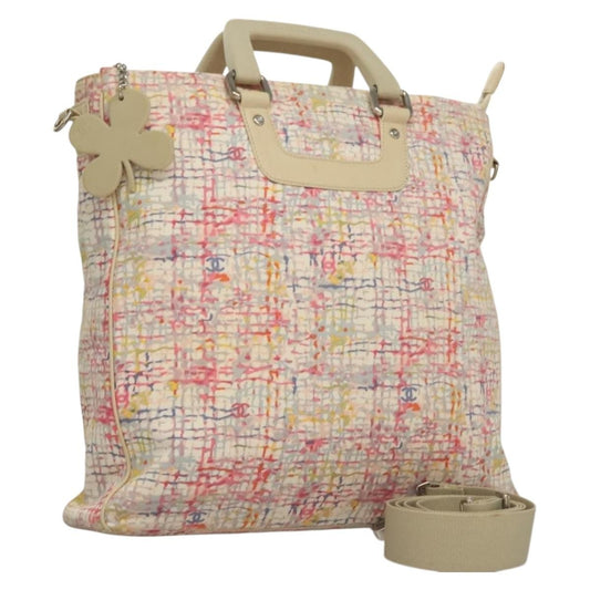 Chanel Vintage CC clover tote Canvas, PINK, CANVAS, Tote bag