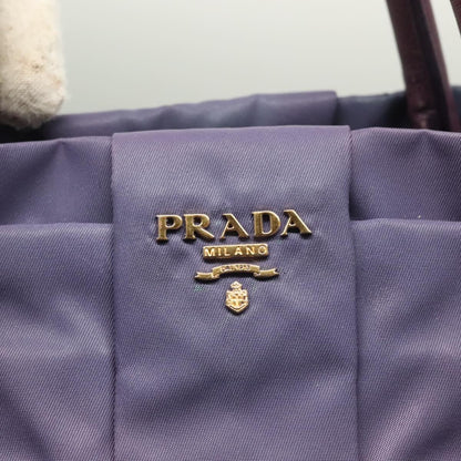 Prada Bow Tote Tessuto, PURPLE, NYLON, Handbag