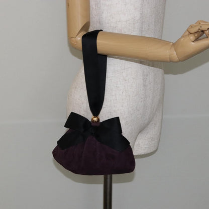 Chanel Bow cluth Suede, PURPLE, SUEDE, Clutche & pouche