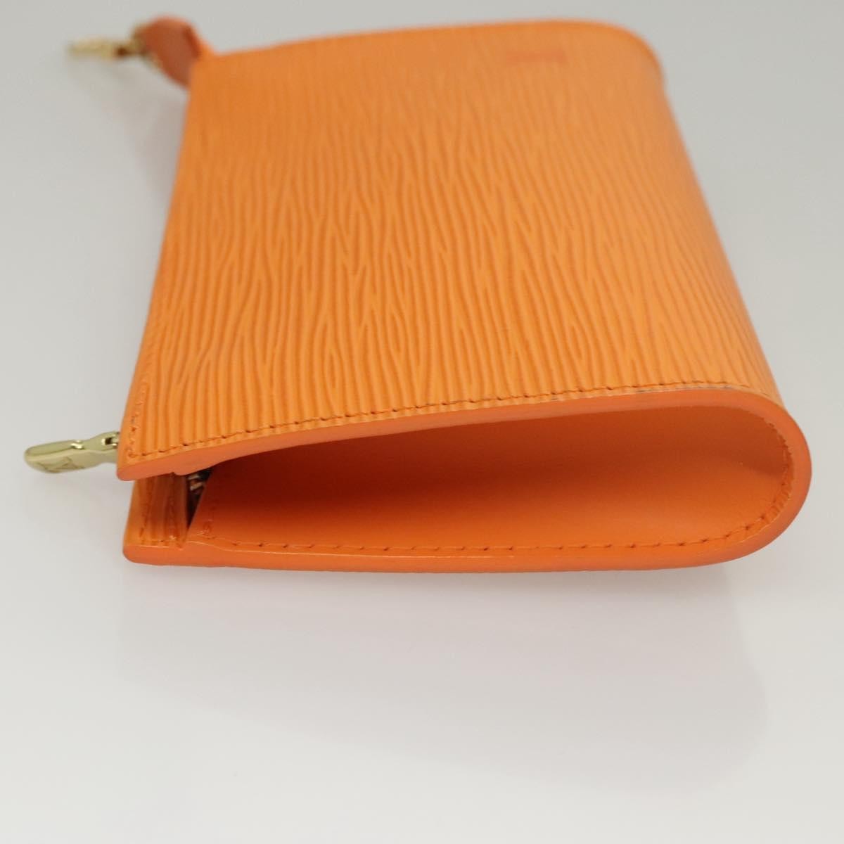 Louis Vuitton Pochette Accessoires Epi Leather, ORANGE, LEATHER, Clutche & pouche