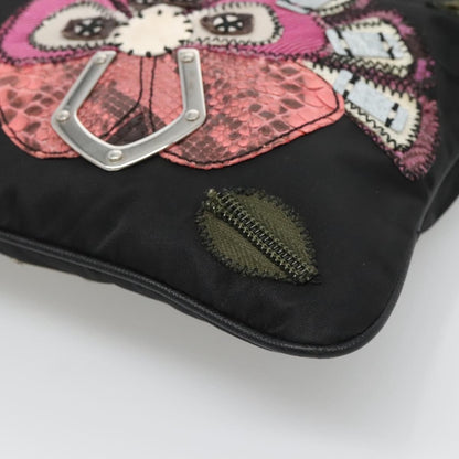 Prada Flat Crossbody Bag Tessuto, BLACK, NYLON, Shoulder bag