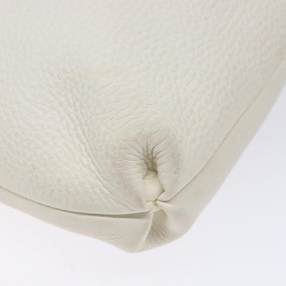 Salvatore Ferragamo Gancini Shoulder Bag Leather, WHITE, LEATHER, Shoulder bag