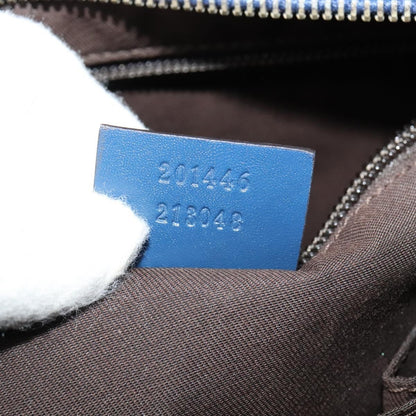 Gucci Zip Top Messenger Bag Diamante Leather, BLUE, LEATHER, Shoulder bag